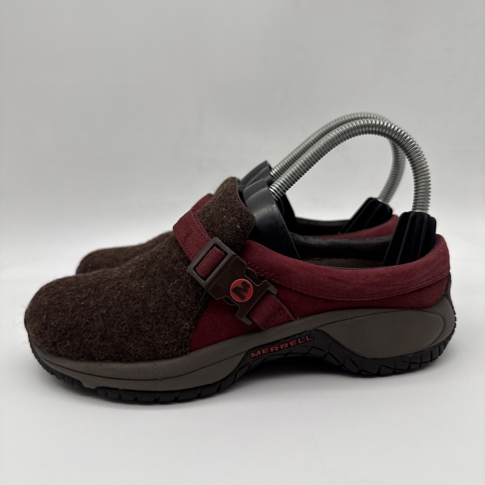 Merrell Encore Groove Mule Clog Shoes Size 6 Womens Earth Burgundy Brown Slip On - Picture 4 of 15